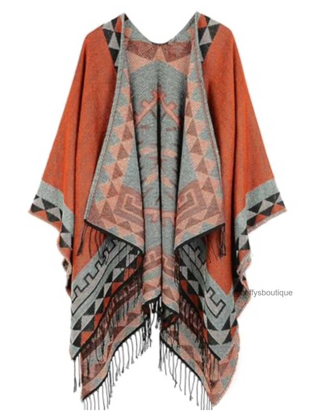 Reversible Oversized Shawl Wrap Poncho Cape Plaid Cold Weather